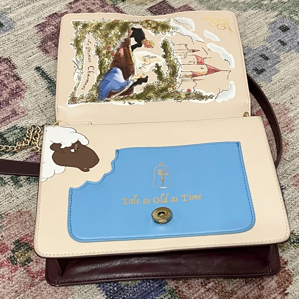 Pre Owned Danielle Nicole Disney Beauty and the Beast Book Crossbody Bag - Picture 7 of 13